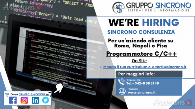 Programmatore C++ (Roma, Napoli o Pisa)