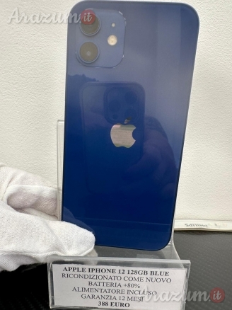 Apple Iphone 12 128 blu batteria + 80%