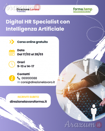 Corso gratuito online digital hr specialist con l'intelligenza artificiale